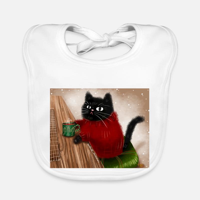 Katze im Pullover Baby Bio-Lätzchen