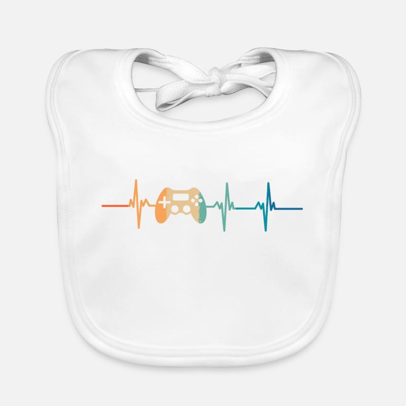 heartbeat game console Organic Baby Bibs