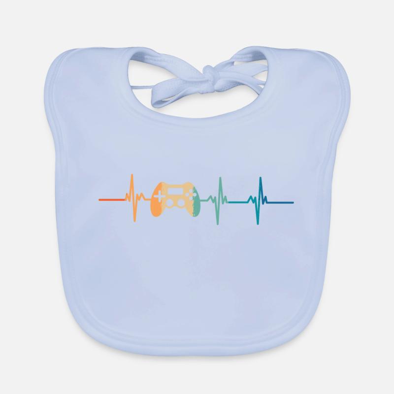 heartbeat game console Organic Baby Bibs