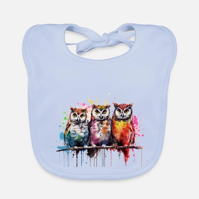 Grafitti Eulen Baby Bio-Lätzchen
