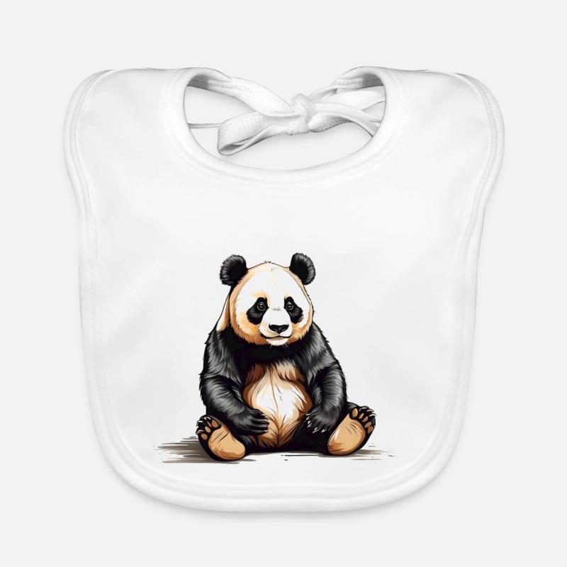 Sitzender Pandabär Baby Bio-Lätzchen