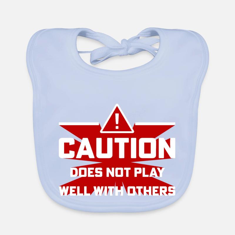 Caution Does Not Play Well With Others Warnung Baby Bio-Lätzchen