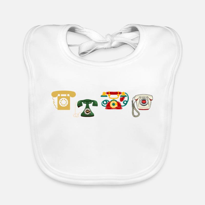 Vintage-Retro-Telefon Baby Bio-Lätzchen