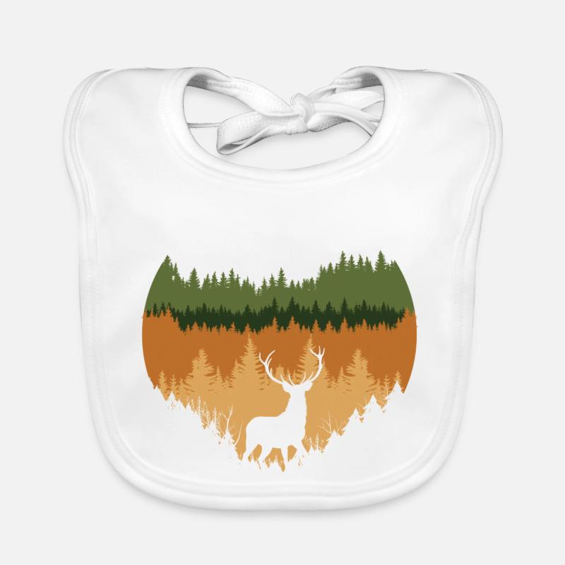 Forêt profonde et chevreuils Bavoir bio Bébé