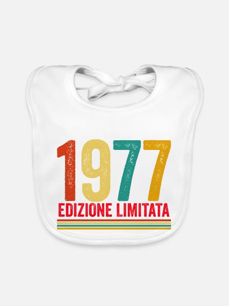 1977 rétro vintage anniversaire version italia - Bavoir bio Bébé - blanc - Devant