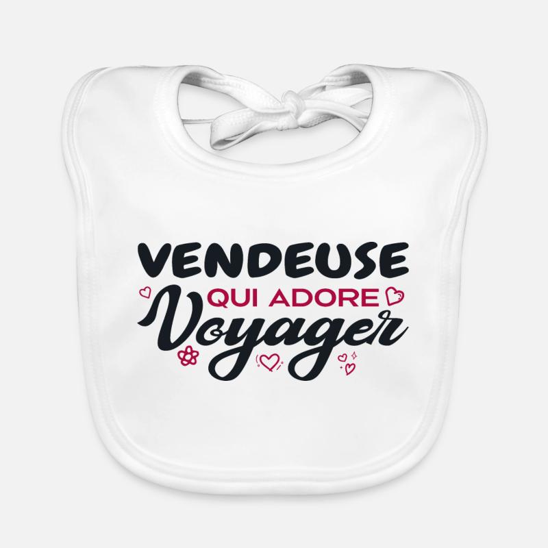 Vendeuse globe-trotteuse passionnée de voyages Bavoir bio Bébé