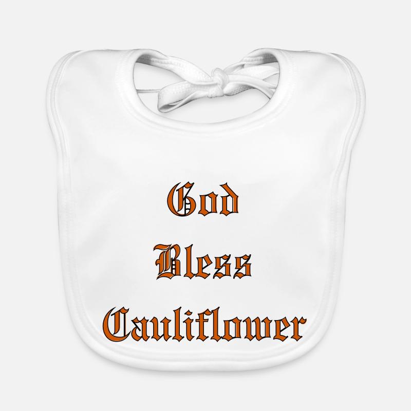 GodBlessCauliflower - Baby Bio-Lätzchen - Weiß