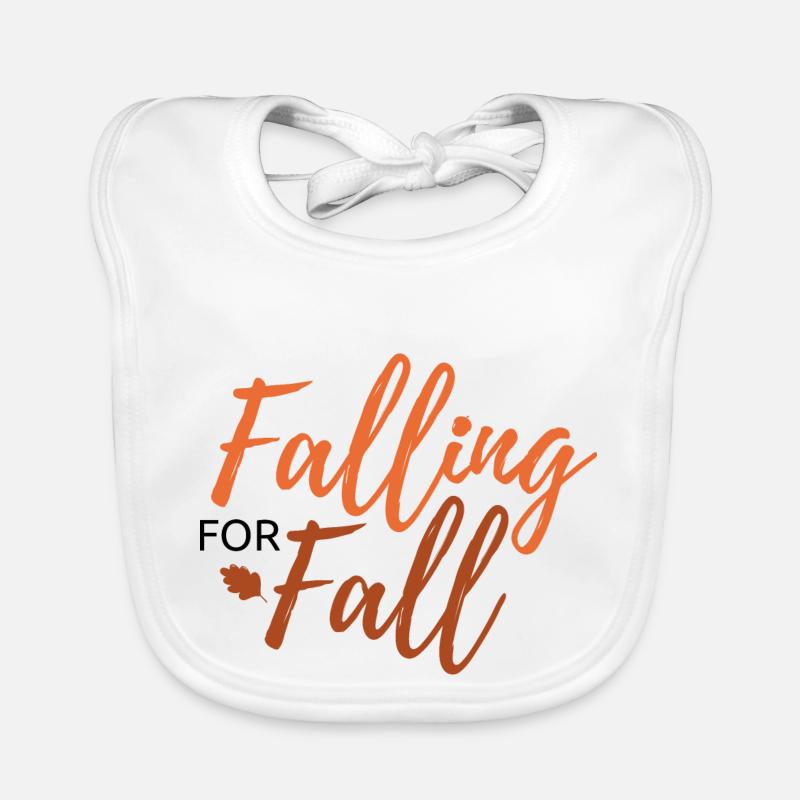 Falling for Fall lettering Organic Baby Bibs