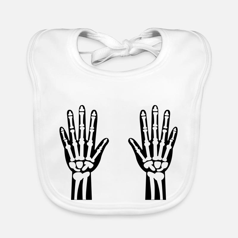 Mains Squelette 01 Bavoir bio Bébé