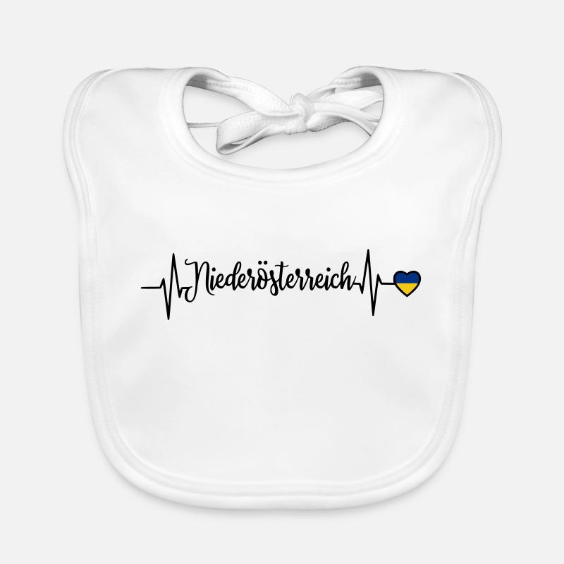 Lower Austria Pulse Heart Line Organic Baby Bibs