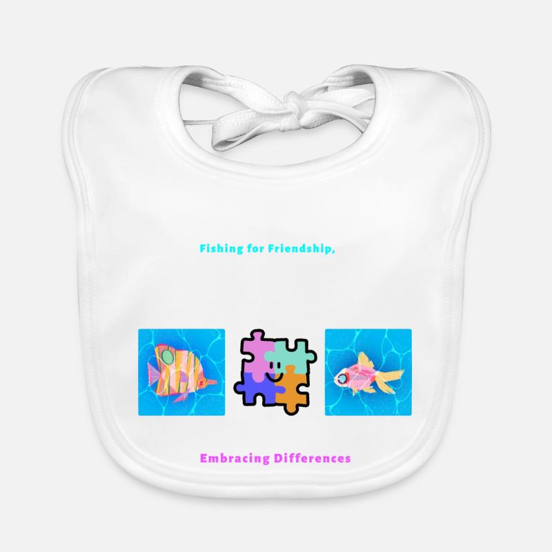 Pêcher l’amitié Accepter les différences Bavoir bio Bébé
