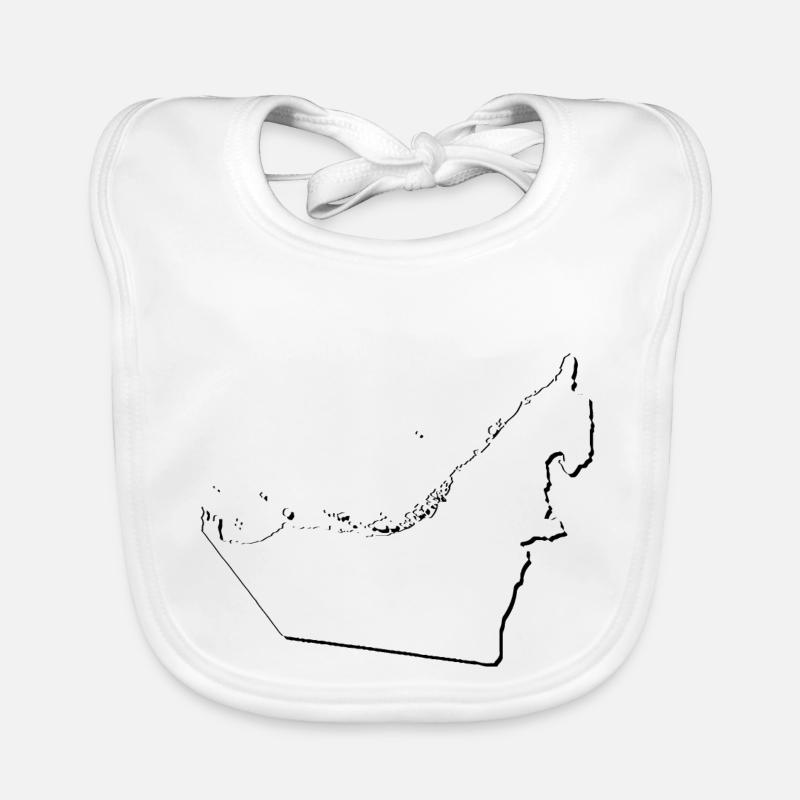 (Émirats arabes unis) Carte des Émirats comme plan Bavoir bio Bébé