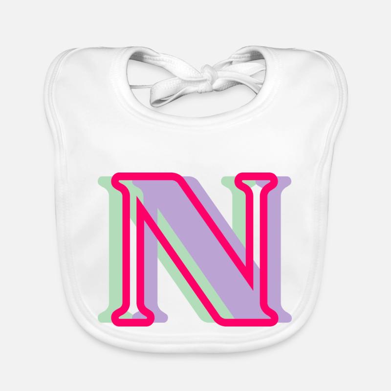 Lettre n multicolore Bavoir bio Bébé