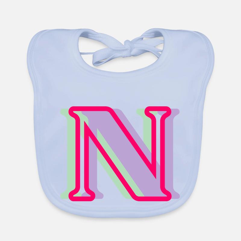 Lettre n multicolore Bavoir bio Bébé