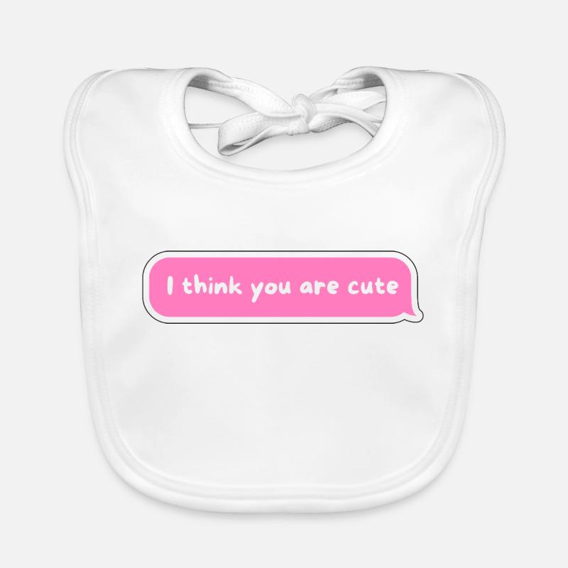 Je pense que tu es mignon - Conception de bulle rose Bavoir bio Bébé