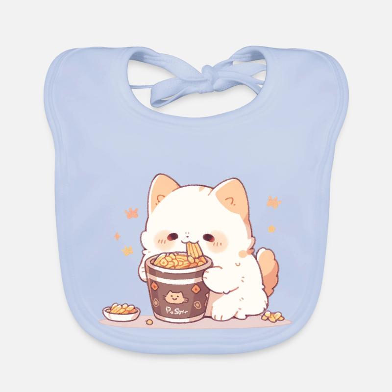 Chats spaghetti - Le chat s’amuse avec le passé Bavoir bio Bébé