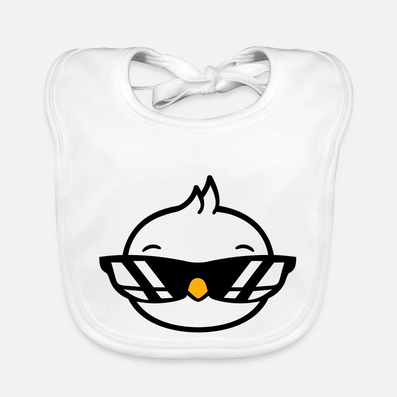Bird Sunglasses Cool Black Glasses Coolness Organic Baby Bibs