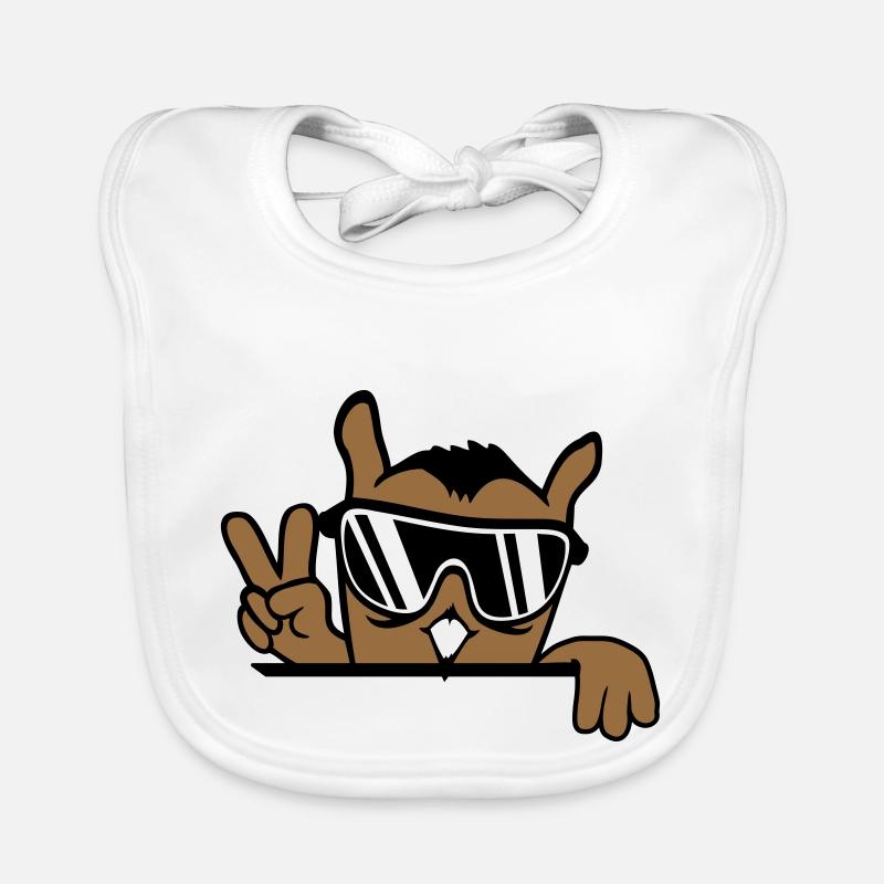 Coole Eule Peace Handzeichen Victory Sonnenbrille Baby Bio-Lätzchen