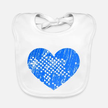 Cuore con fori (blu) Bavaglino ecologico per neonato