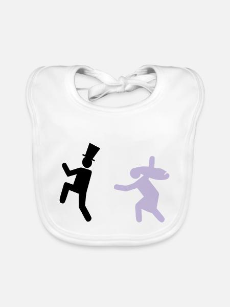 Running Groom - Organic Baby Bibs - white - Front