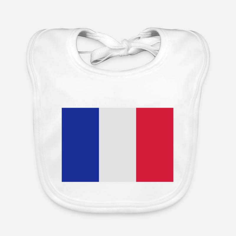 French Flag - Bavoir bio Bébé - blanc