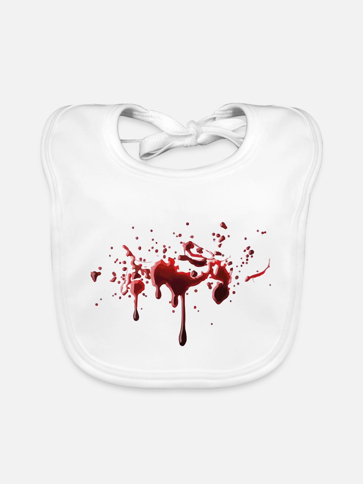 Blut - Halloween - Baby Bio-Lätzchen - Weiß - Vorne