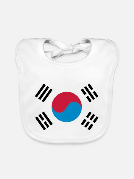 South Korea - Bavoir bio Bébé - blanc - Devant