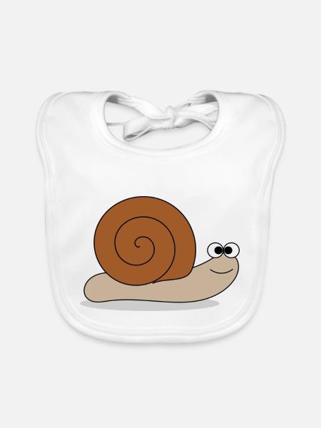 Brown snail - Baby Bio-Lätzchen - Weiß - Vorne