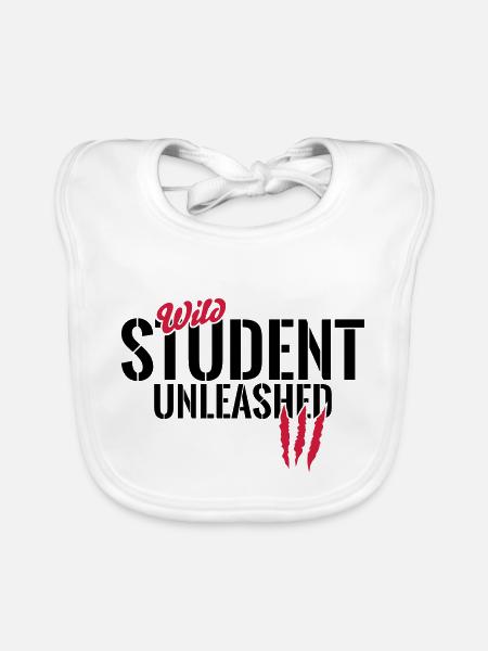 Wilder Student entfesselt - Bavoir bio Bébé - blanc - Devant