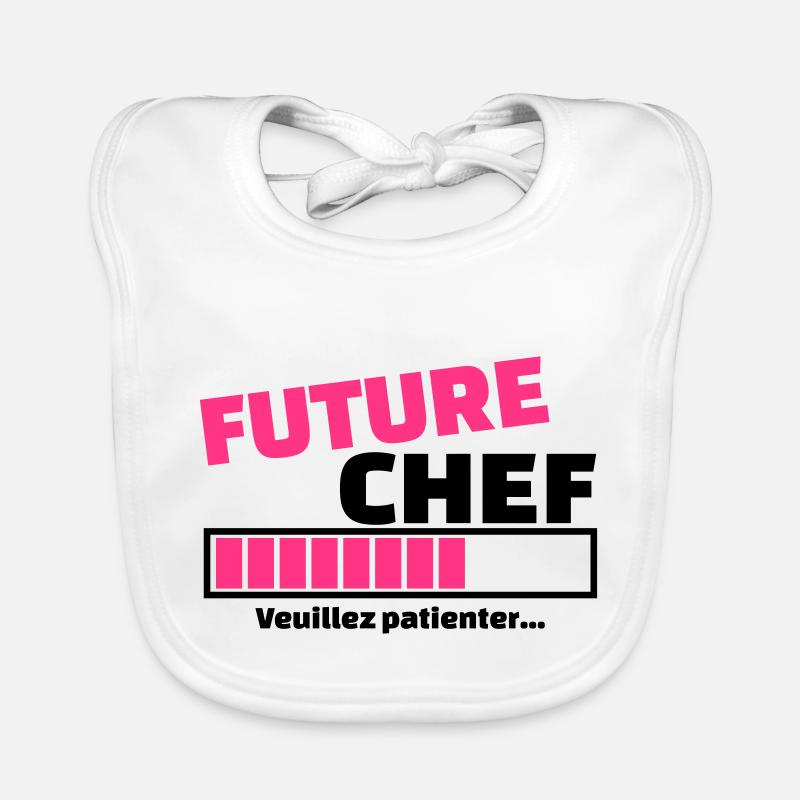 future chef - Bavoir bio Bébé - blanc