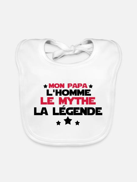 mon papa - Bavoir bio Bébé - blanc - Devant