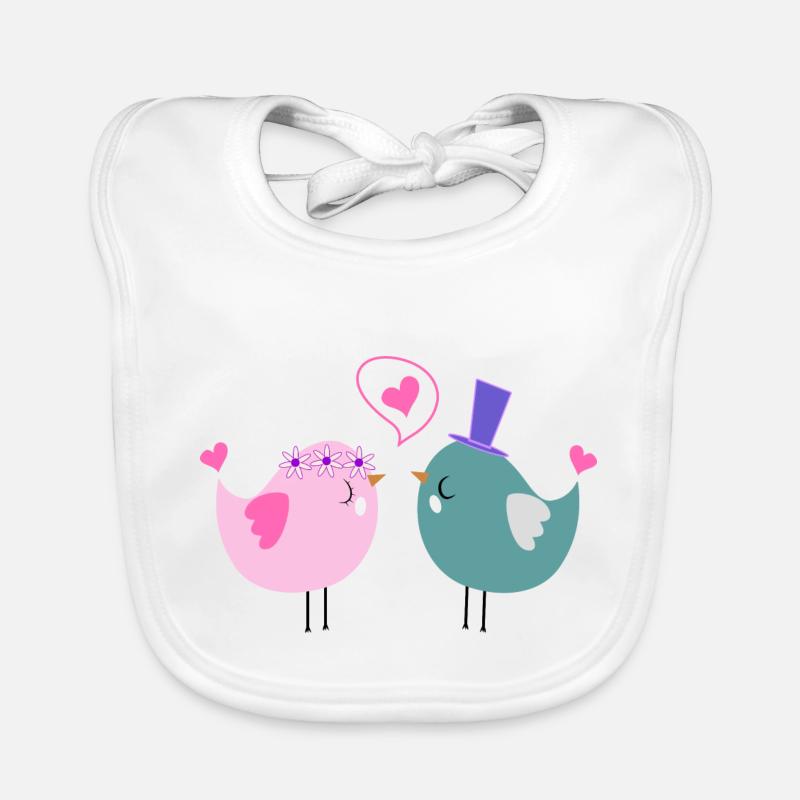Bird Wedding Organic Baby Bibs