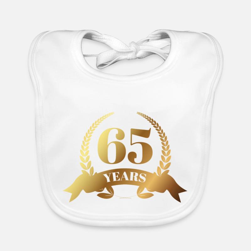 65e anniversaire: 65 ans Bavoir bio Bébé
