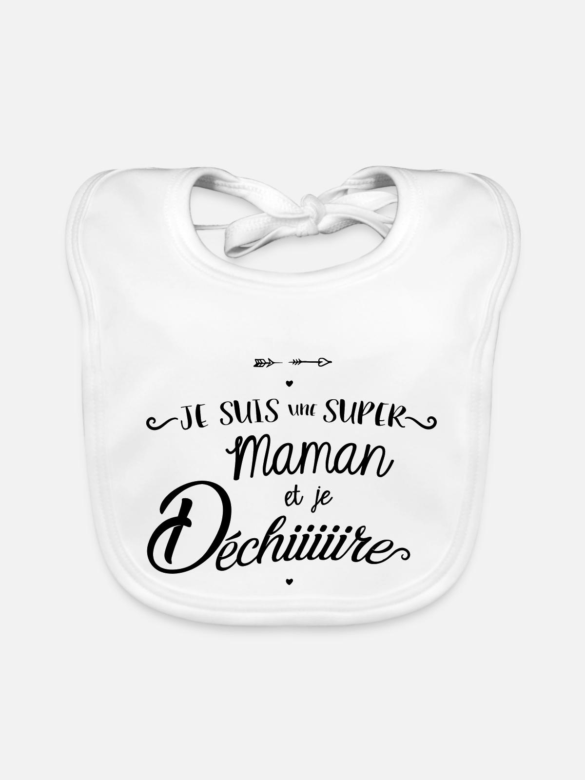 Super maman - Bavoir bio Bébé - blanc - Devant