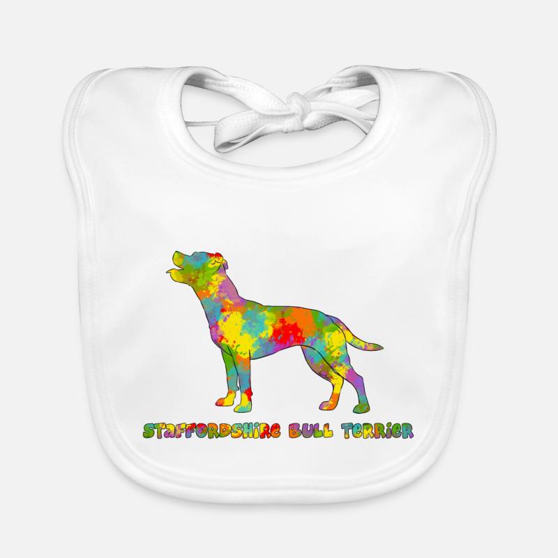 Staffie Multicolore Bavoir bio Bébé