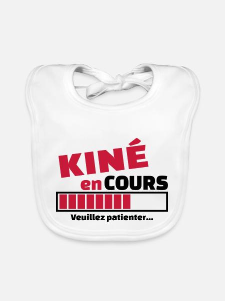 kiné en cours - Bavoir bio Bébé - blanc - Devant