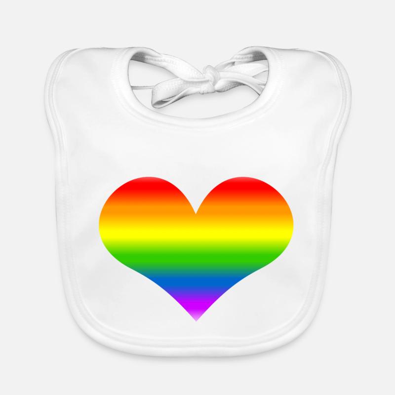 Rainbow Heart arc Bavoir bio Bébé