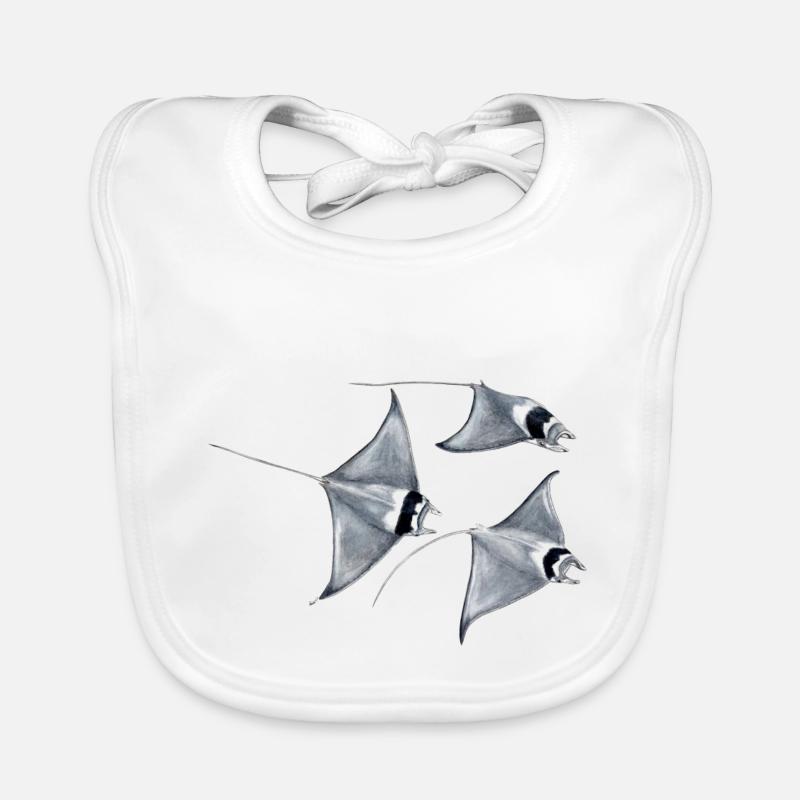 Manta ray - Raie blanket - rays devil fish blanket Organic Baby Bibs