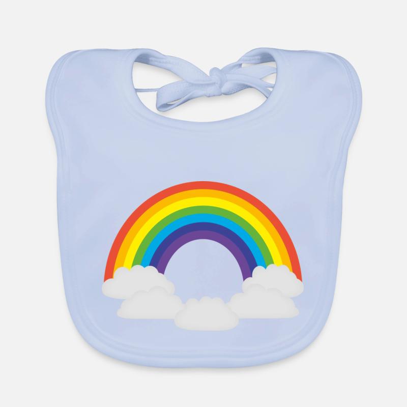 rainbow sun clouds weather rainbow sun cloud38 Organic Baby Bibs