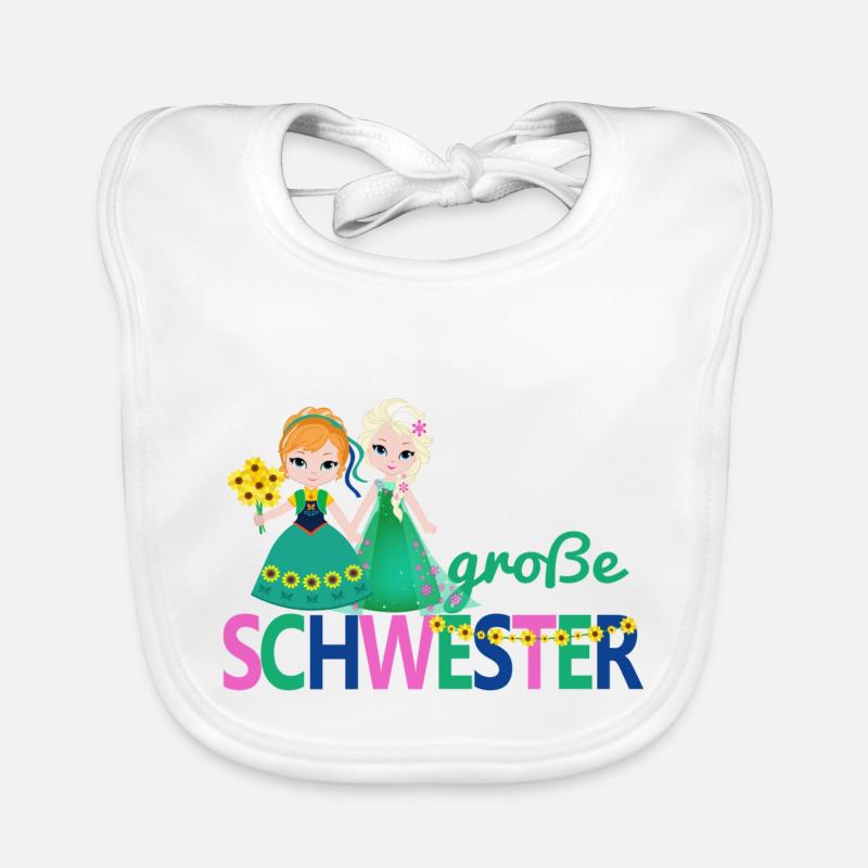 große Schwester Mädchen Blumenstrauß Baby Bio-Lätzchen