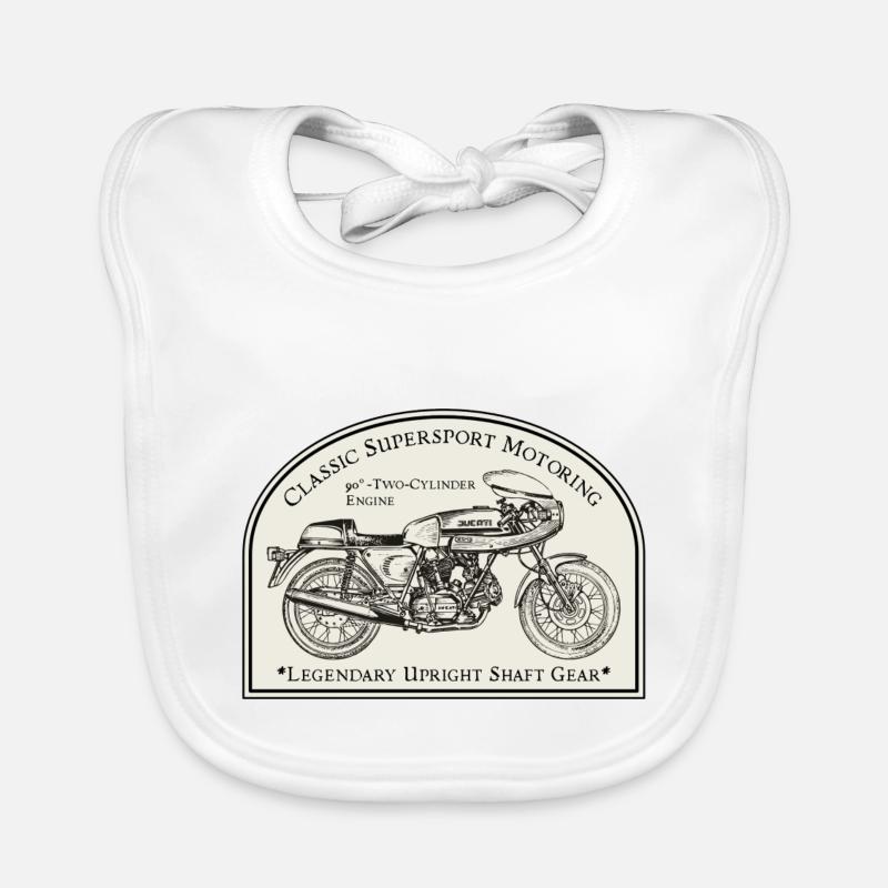 Auto-Moto classique Super Sport - Bavoir bio Bébé - blanc