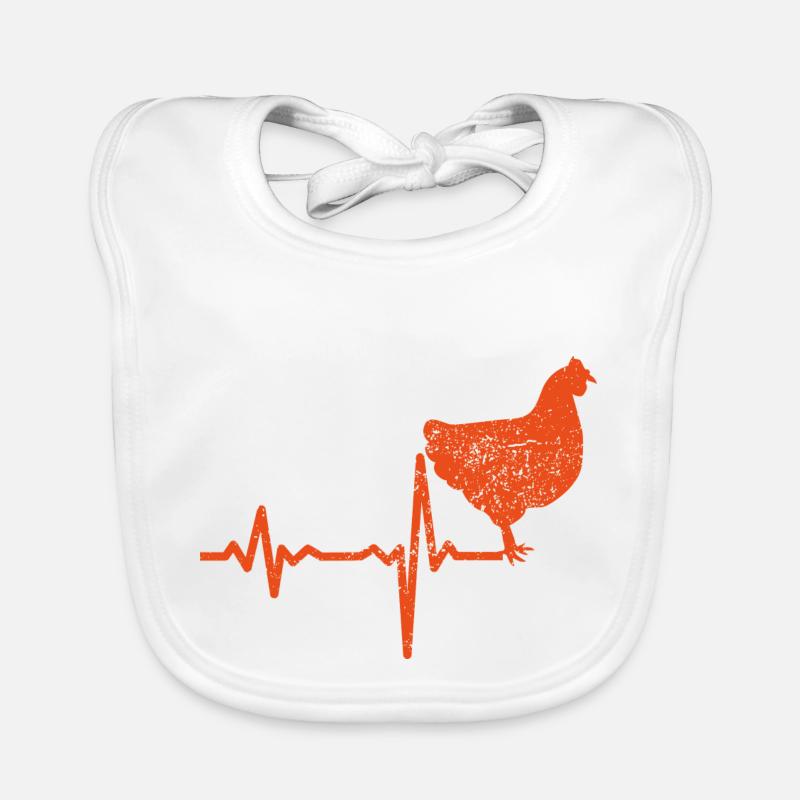 Gift heartbeat chicken cock Organic Baby Bibs