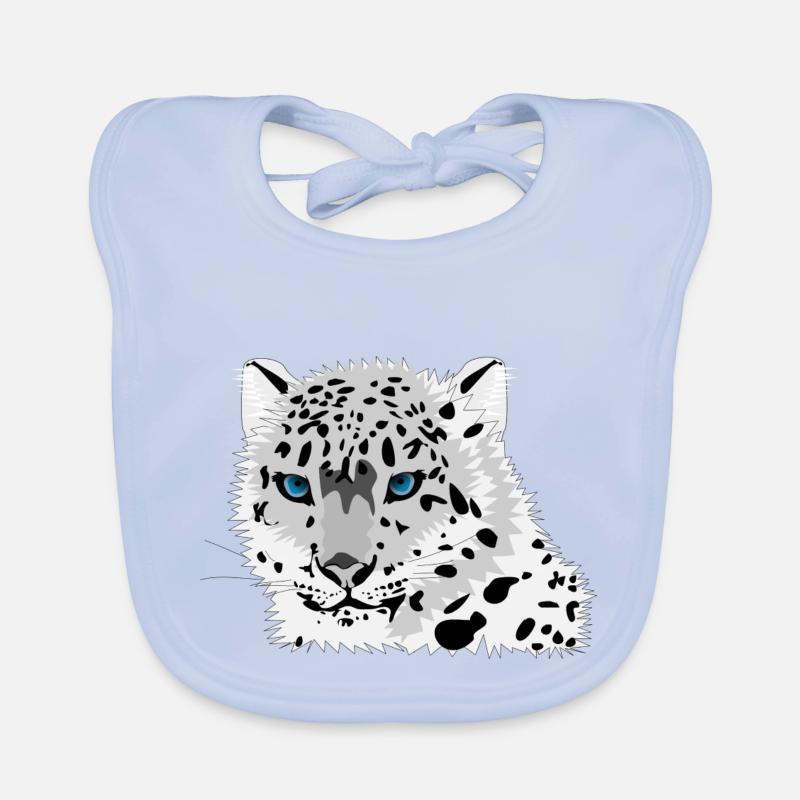 snow leopard Organic Baby Bibs