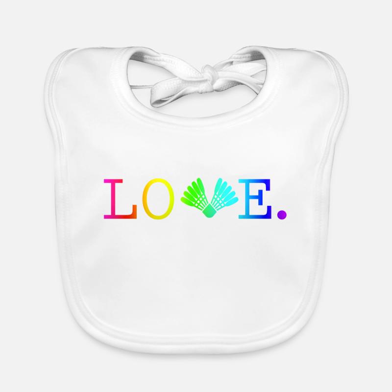 Badminton Amour quode couleurs T-shirt - Bavoir bio Bébé - blanc