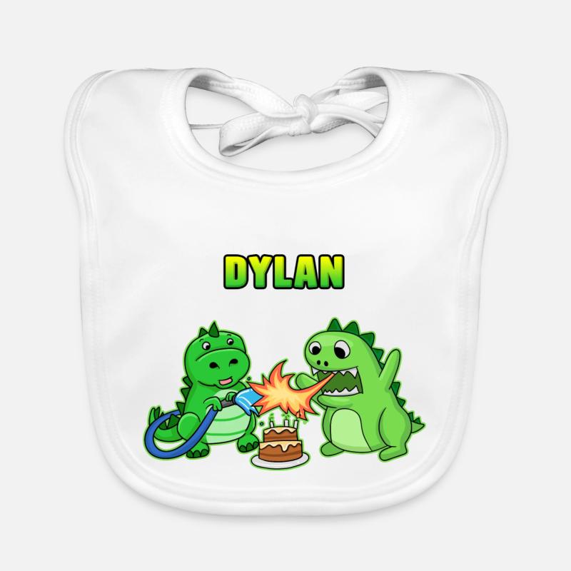 Dylan cadeau d'anniversaire - Bavoir bio Bébé - blanc