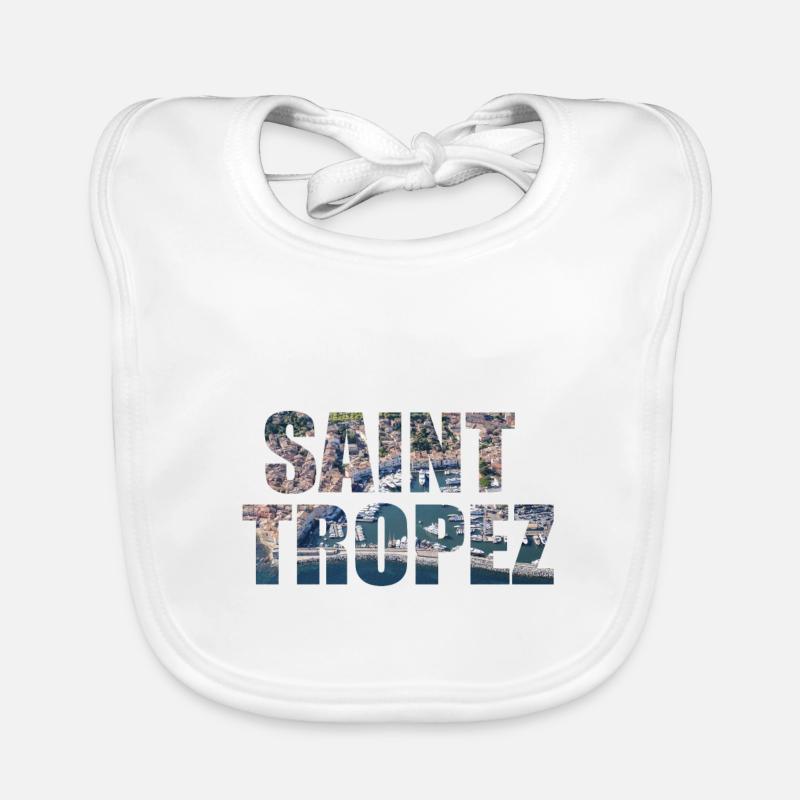 FRANCE SAINT TROPEZ - Bavoir bio Bébé - blanc