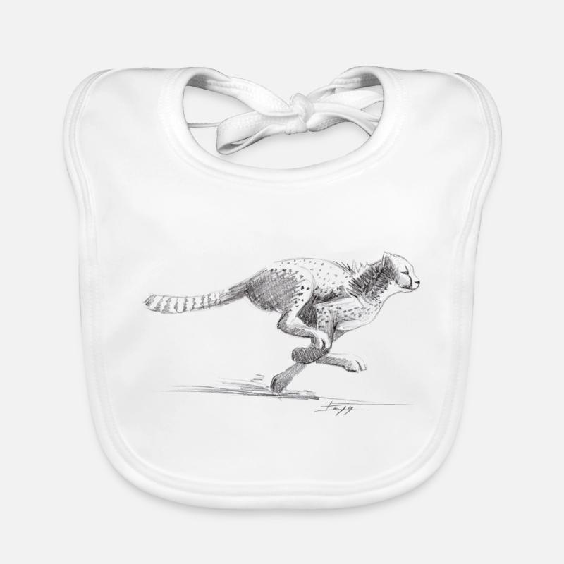 Cheetah - Organic Baby Bibs - white