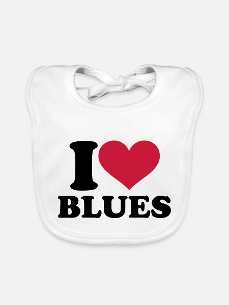 Blues - Baby Bio-Lätzchen - Weiß - Vorne