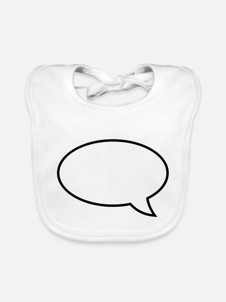 sprechblase__f1 - Organic Baby Bibs - white - Front