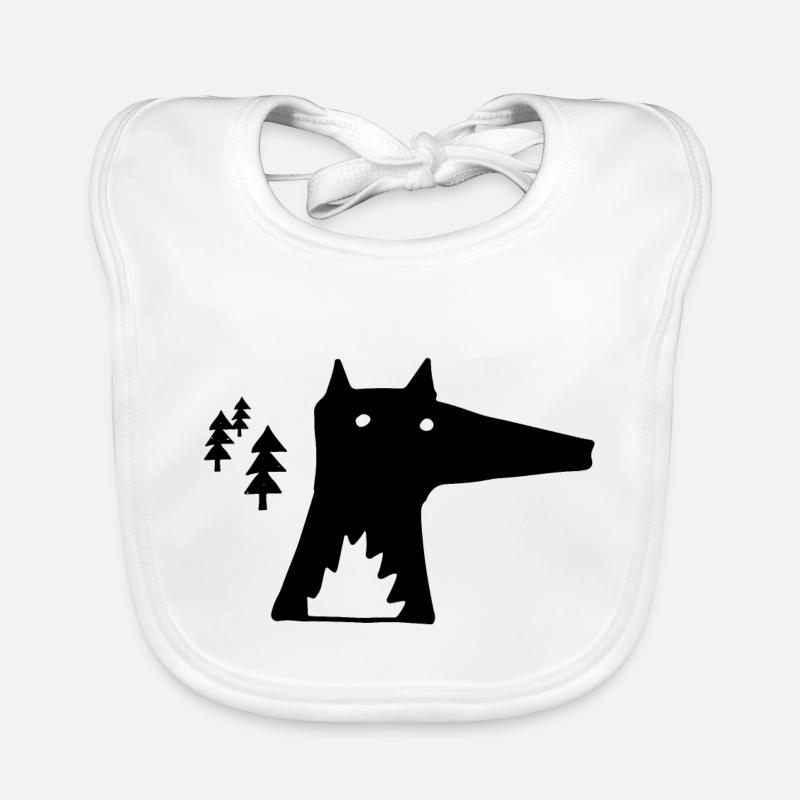 Fox forest drawing Organic Baby Bibs